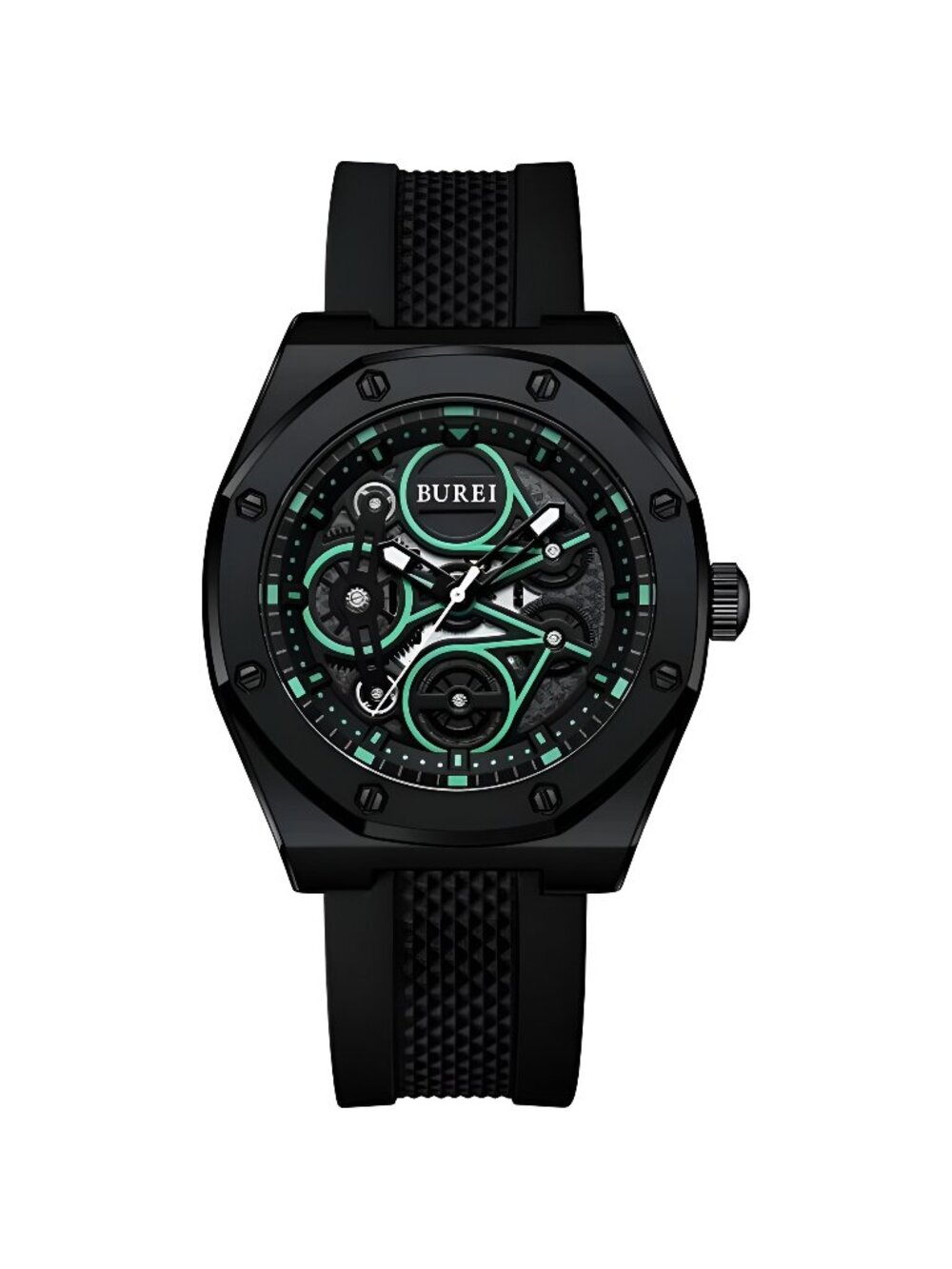 Watches Fashion Geometric Design Quartz Wristwatch Men Silicone